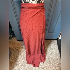 EARTHBOUND Wrap Rust Maxi Skirt with Side Slit